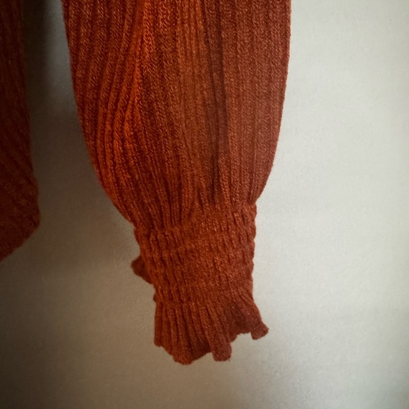 Rust Ribbed Women's Sweater - Picture 2 of 3